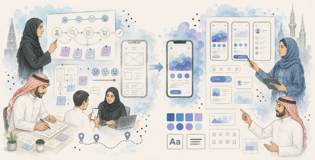 الفرق بين UX و UI بطريقة عملية